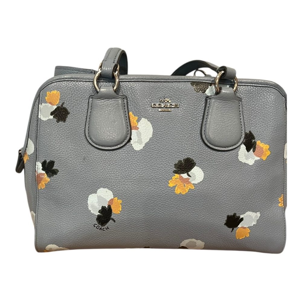Coach Nolita Blue Floral print pebbled leather satchel shoulder bag - Picture 7 of 11